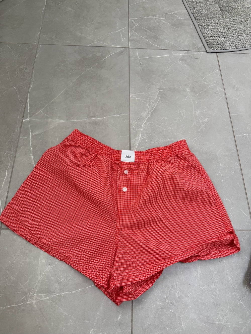TNA Red Gingham Lounge Shorts